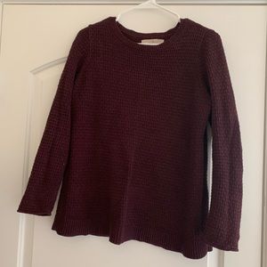 Loft maroon crew neck sweater- size M